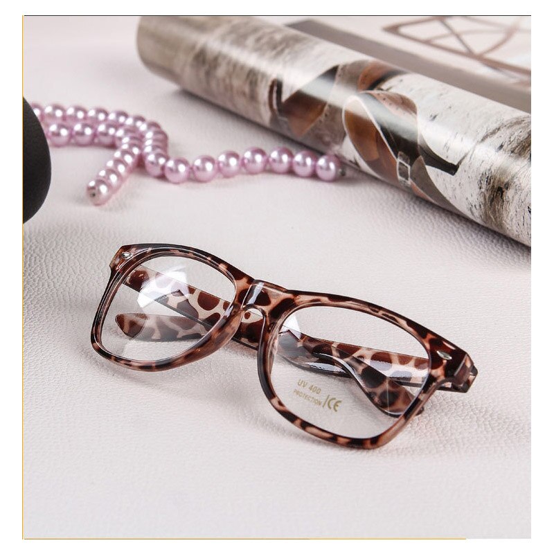 RBROVO Clear Glasses Frame Women Transparent Spectacle Frames Square Eyeglasses Frame Women Vintage Optical Frame Female: Leopard-T