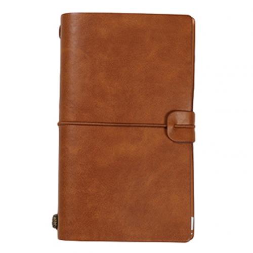 Traveler Journal Diary Loose-leaf Notebook Pen Holder Record Book Stationery: S Brown