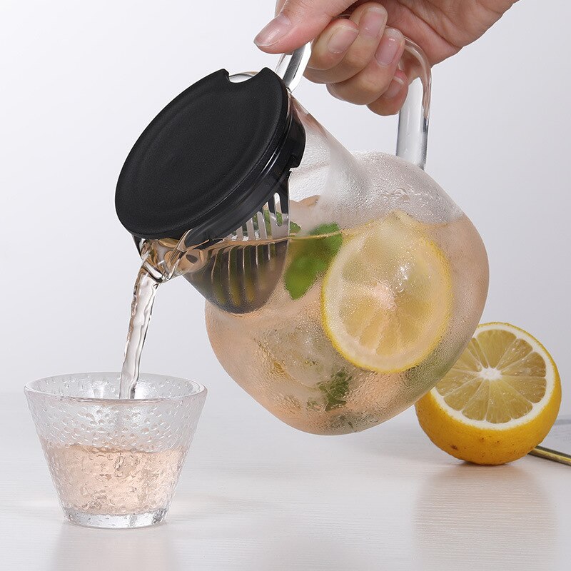 Hervidor de agua frío de 1000ml, tetera de vidrio a prueba de explosiones, jarra de vidrio con protección de alta temperatura