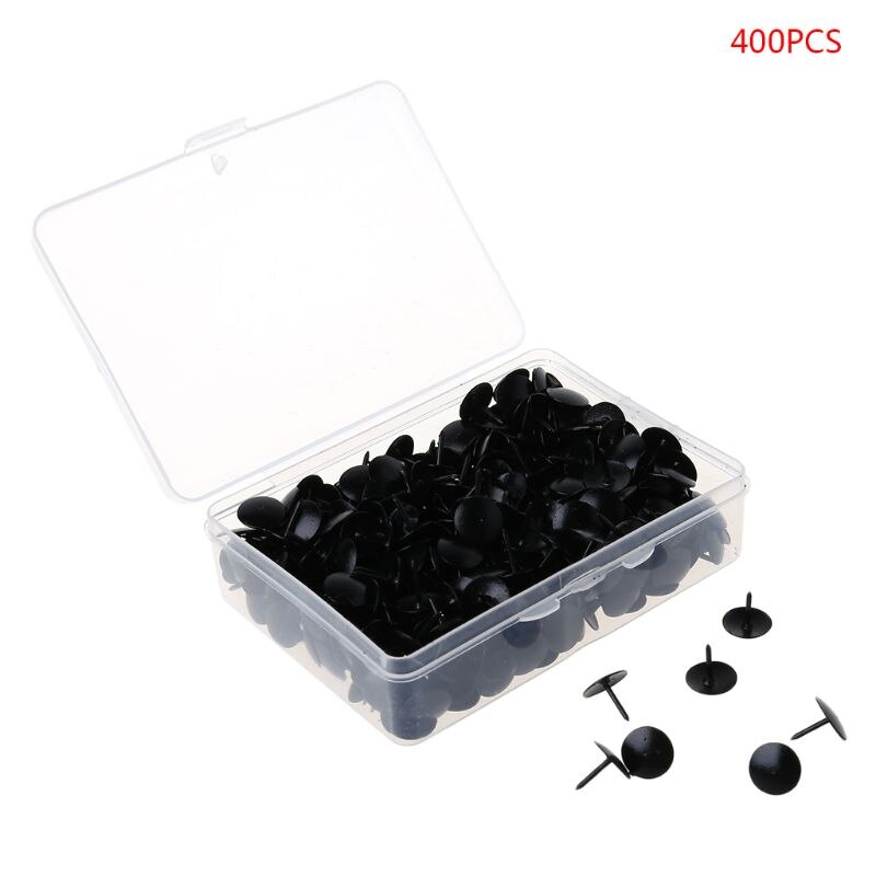 400pcs Metal Thumbtack Drawing Pins Pushpin Cork Board Photo Wall Map Markers: Black