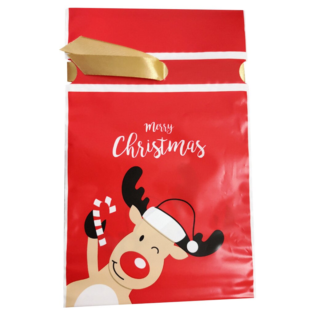 50 PCS Christmas Santa Claus Bags Packaging Candy Snacks and Drawstring Cookies Bags Children's Toys Forest Coin Bag: D