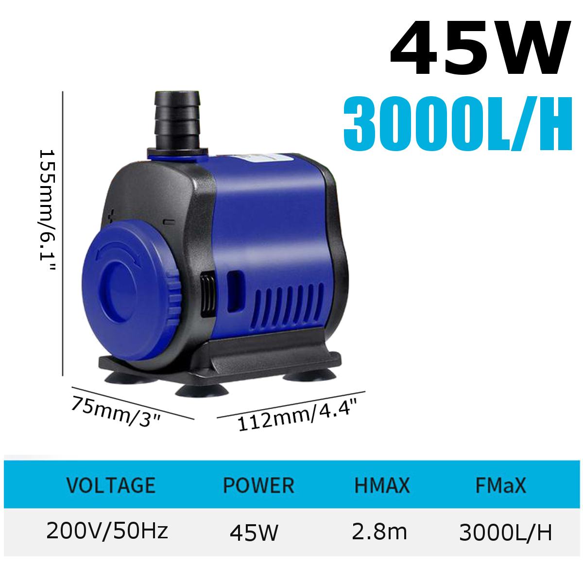 5W 14W 20W 35W 45W Ultra-Quiet Submersible Water Fountain Pump Filter Fish Pond Aquarium Water Pump Tank Fountain 220V