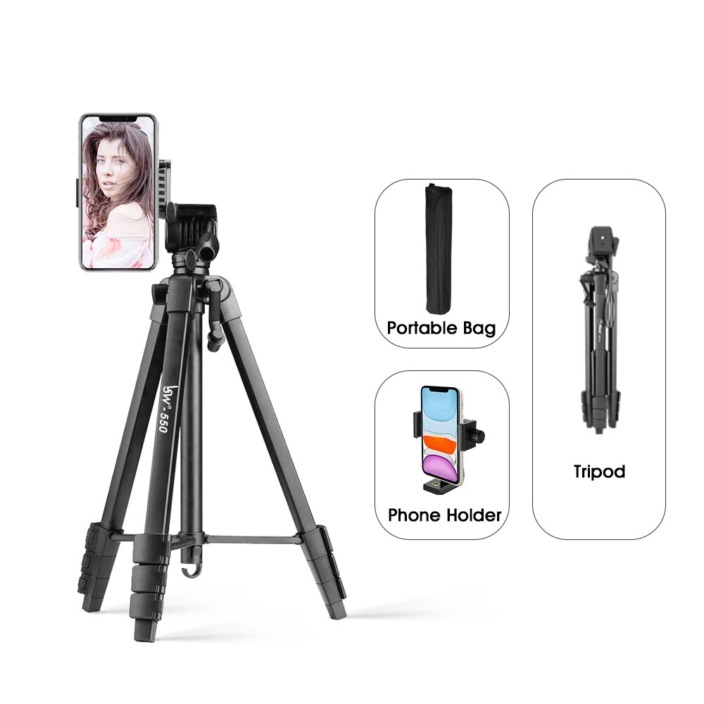 Camera Tripod 150cm/60-Inch for DSLR with Phone Holder &amp; Remote/Aluminium Fluid Head Video Selfie Photography Telescope Tripod: tripod with holder