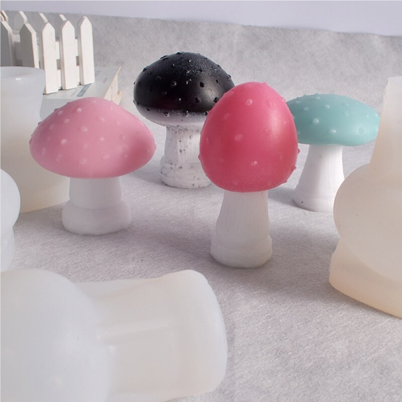 R2LE Diy Three-dimensional Mushroom Candle Silicone Mold Diy Handmade Diffuser Stone Aroma Plaster Mold for Craft
