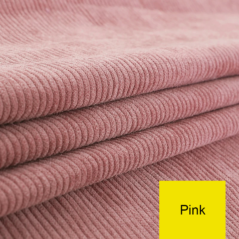 Tela de pana de costilla rosa, Color sólido para coser camisas, Sudadera con capucha, ropa, chaquetas de pana acolchadas, pantalones, sofás, telas de terciopelo: L / Negro