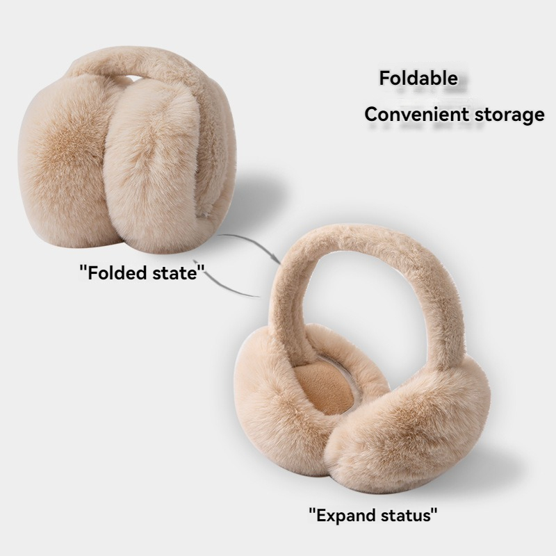 Plush Ear Warmer Winter Warm for Women Men Solid Color Earflap Outdoor Cold Protection EarMuffs Ear Cover Christmas Gif