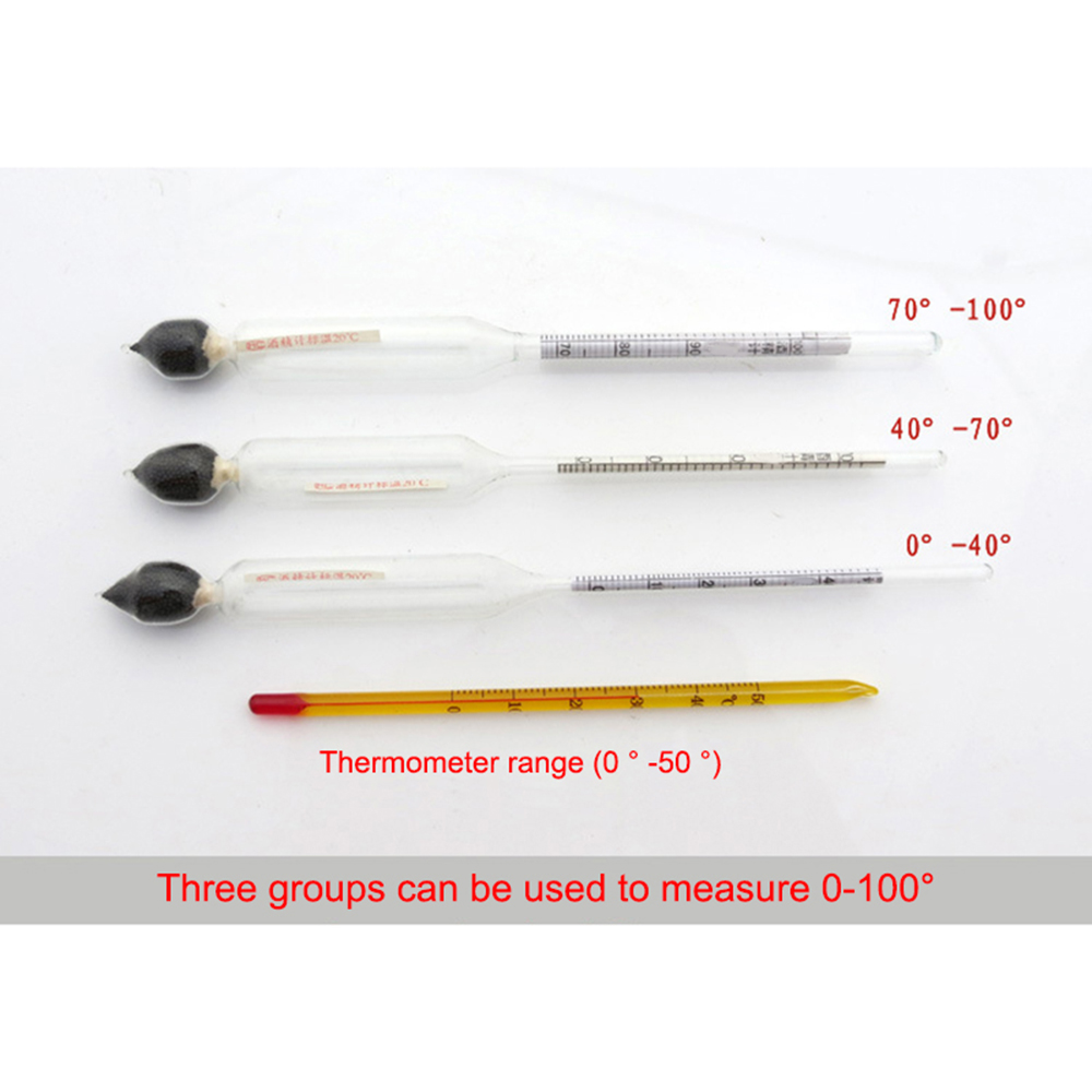 3 pièces/ensemble alcoomètre compteur d'alcool vin whisky mètre mesure alcool Instrument Concentration mètre mesure