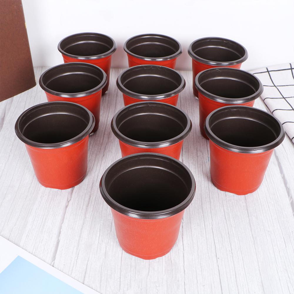 10 Pcs Plant Bloempotten Plastic Beginnen Twee-Tone Universele Zachte Bloemen Kwekerij Zaden Opslag Potten Container Tuin