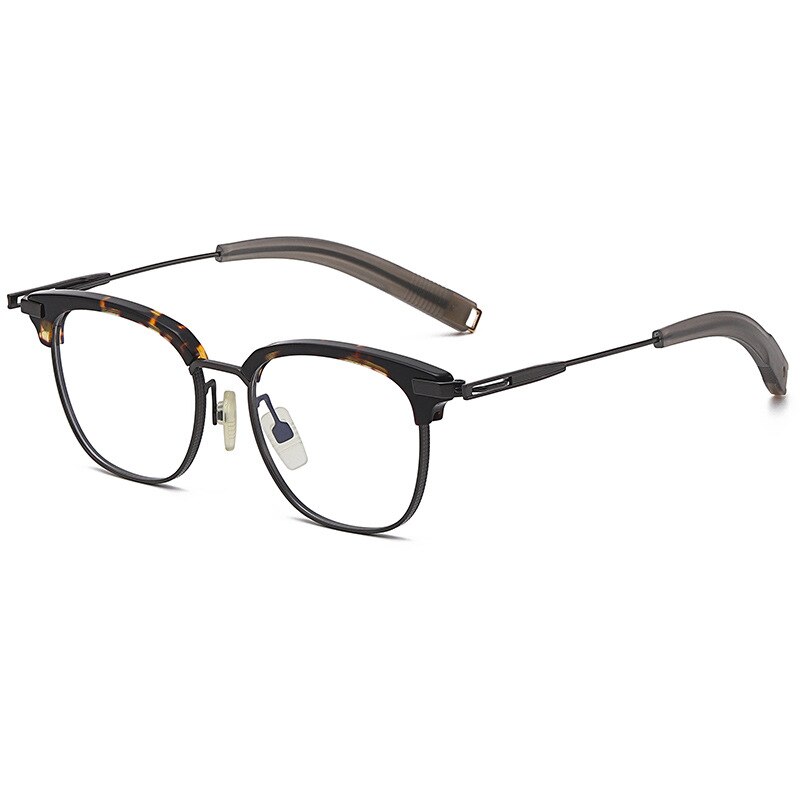 Montura de placa para gafas para hombre, Marco para cejas, Dita411 con el mismo marco grande de cara ancha, se puede combinar con vidrio Retro para Miopía: tortoiseshell gun