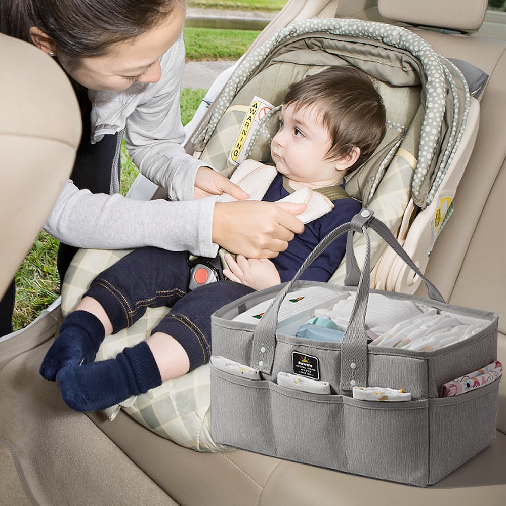 Sunveno Baby Windel Caddy Organizer Tragbare Halter Tasche für Ändern Tisch und Auto Kindergarten Wesentliche Lagerplätze Windel Tasche