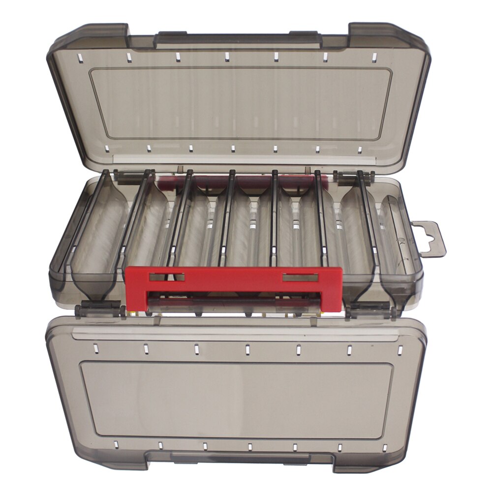 Fiskekasse boks dobbeltsidig fiske sluk boks boks blekksprut jig minnows agn fiskeutstyr boks oppbevaringsboks container