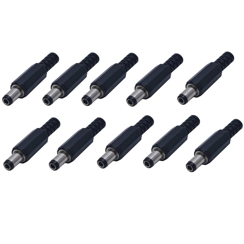 10PCS DC Power Connector pin 2.1x5.5mm Female Plug Jack + Male Plug Jack Socket Adapter PCB Mount DIY Adapter Connector 5.5x2.1