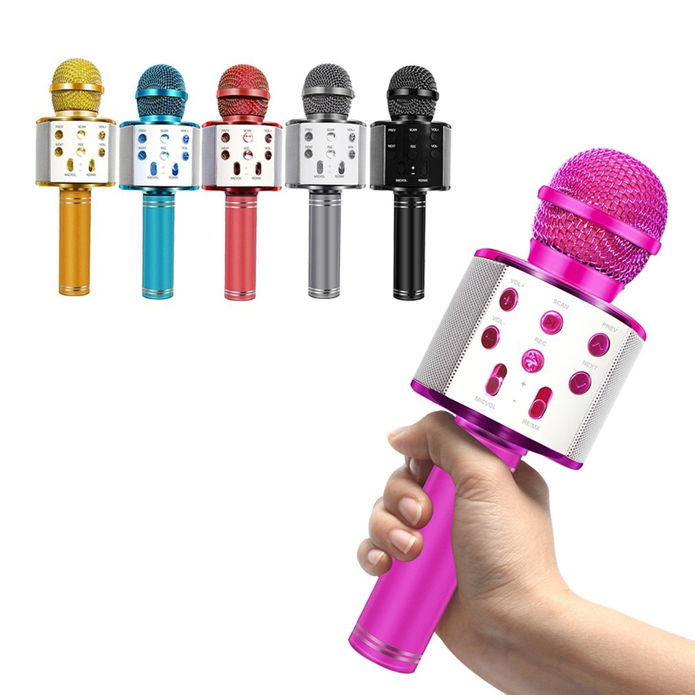 Professionele WS-858 Handheld Ktv Microfoon Draagbare Draadloze Karaoke Thuis Mic Speaker Speler Microfoons