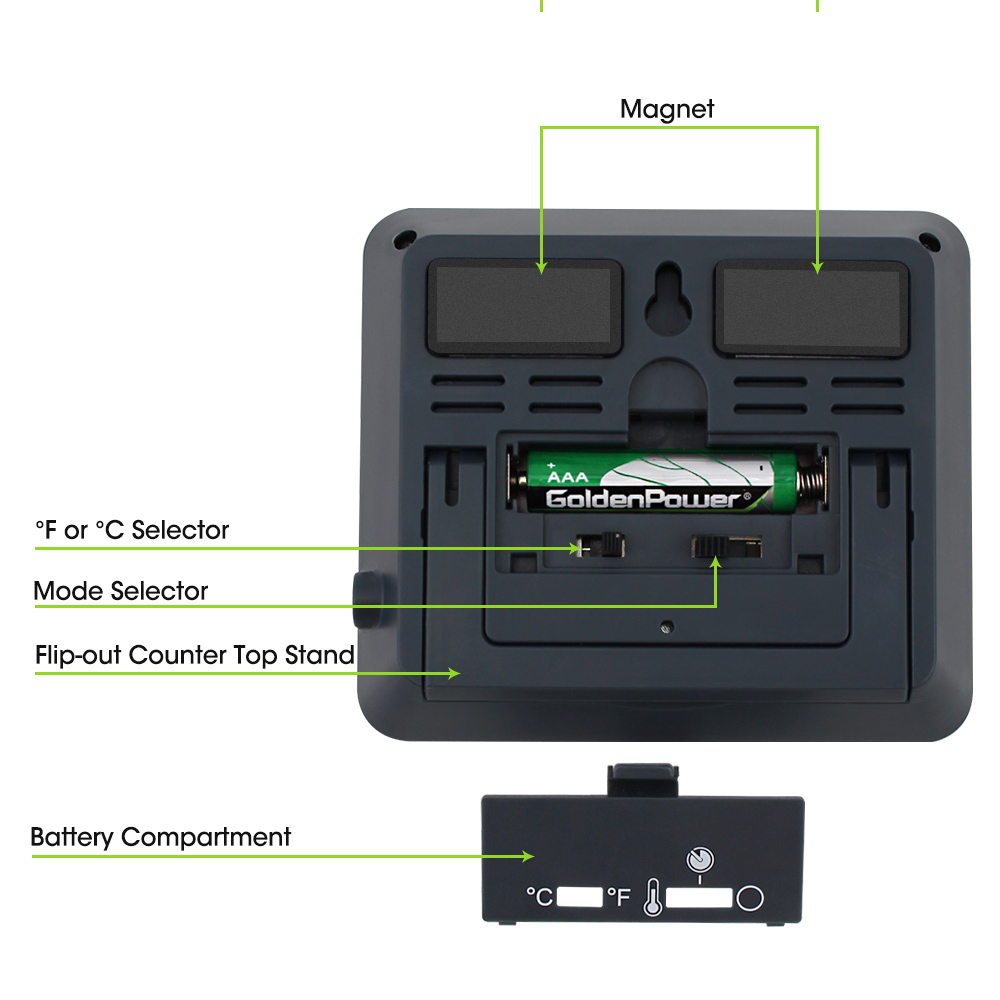 Original termopro tp -04 stor lcd digital grill, grill, ovn, madlavning, kødprobe termometer indbygget timer med rustfrit trin