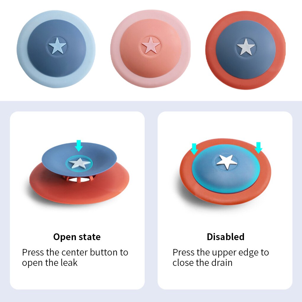 1Pcs Druk Modus Siliconen Sink Zeef Afval Plug Sink Filter Afval Collector Keuken Badkamer Accessoires Colanders Zeven