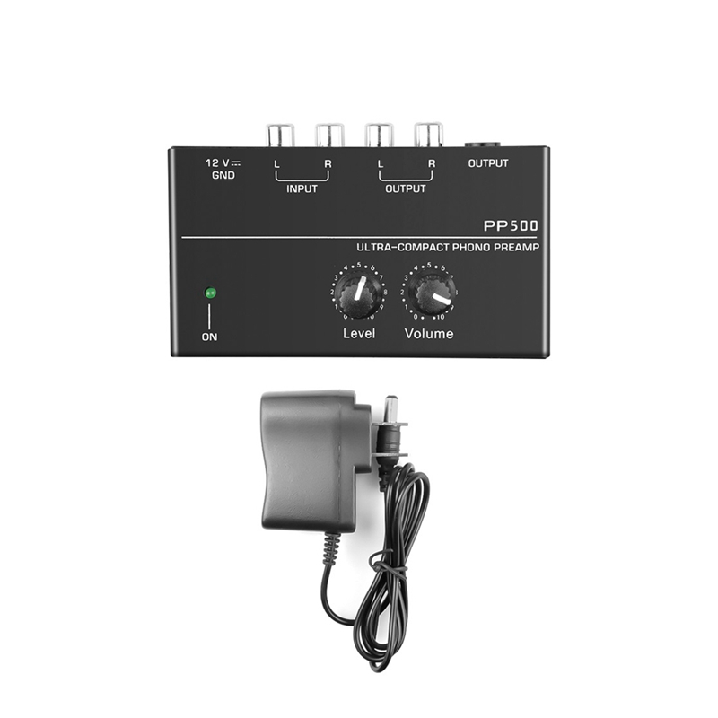 Ultra kompakter Phono-Vorverstärker pp500 mit Bass-Höhen ausgleich Lautstärke einstellung Vorverstärker-Plattenspieler-Vorverstärker-US-Stecker