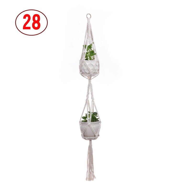 Vintage indretning 100%  håndlavede macrame hængende knyttet løftereb planteophæng urtepotteophæng til vægdekoration haven