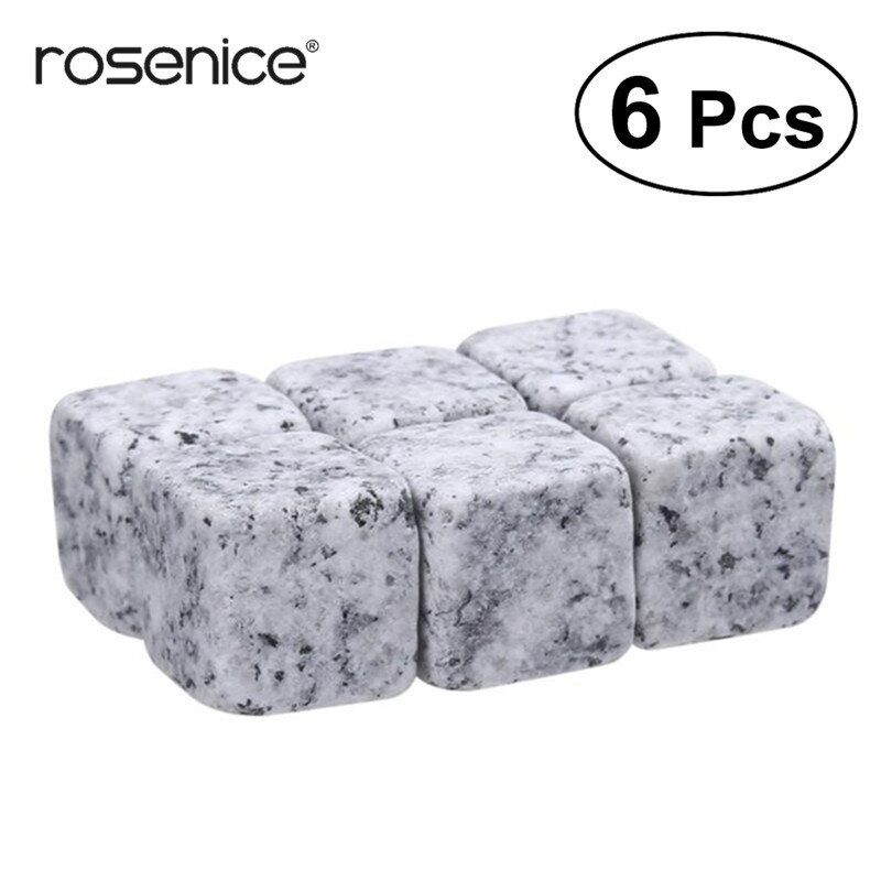 Kitchen Tools 6 Pcs Gray Wiskey Ice Wine Stone Beverage Chilling Rocks For Whiskey And Other Beverages Barware Coolers Tool