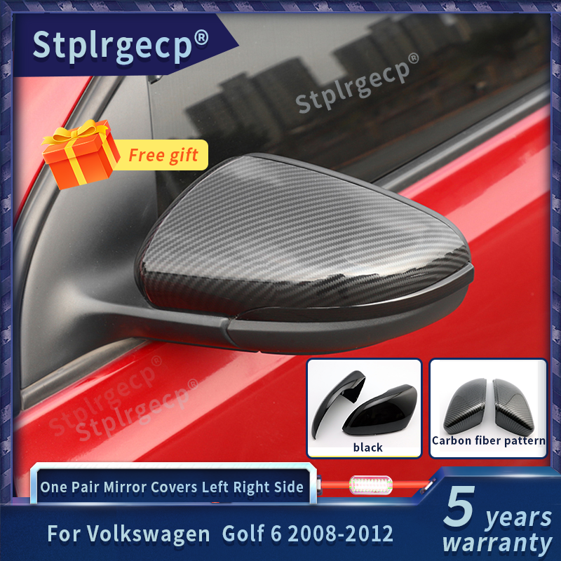 Voor Volkswagen Golf 6 Touran Een Paar Koolstofvezel Auto Achteruitkijkspiegel Cover Cap auto Accessoires
