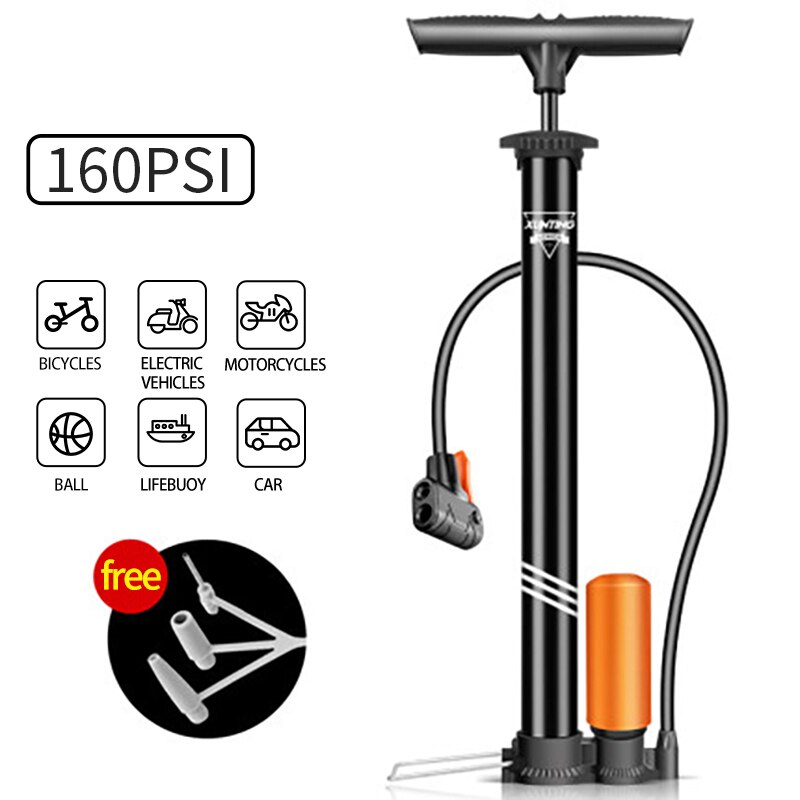 Xunting Mini Bike Pump Portable Bicycle Tire Pump Mini Bike Floor Pump Hand Foot Football Mini High Pressure Tool Bicycle Pumps: 6