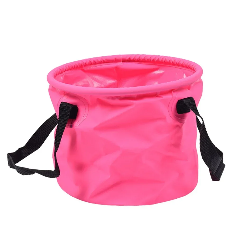 30L Reusable Storage Bucket Collapsible Bucket with Handle, Camping Water Container, Fishing, Picnic: Pink