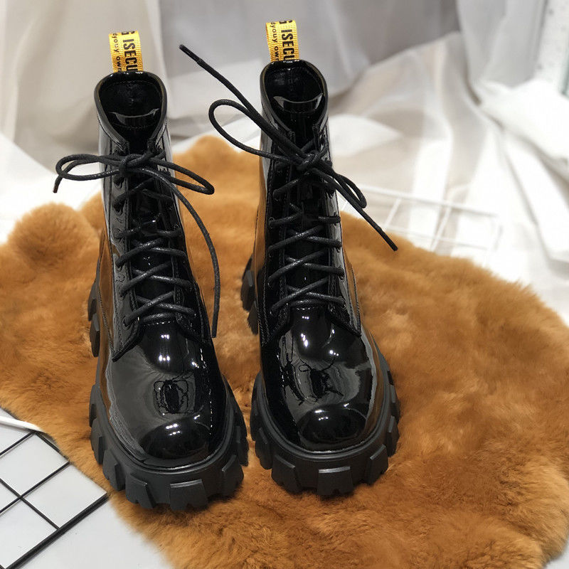 Botines mujer estilo británico botas cortas rebeldes primavera y otoño botas individuales transpirables sección fina Zapatillas