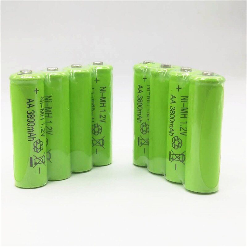 2/4/6 stuks AA 3800mAh Batterij Oplaadbare Batterijen 1.2V Ni-Mh Vooraf opgeladen Oplaadbare Batterij 2A Baterias