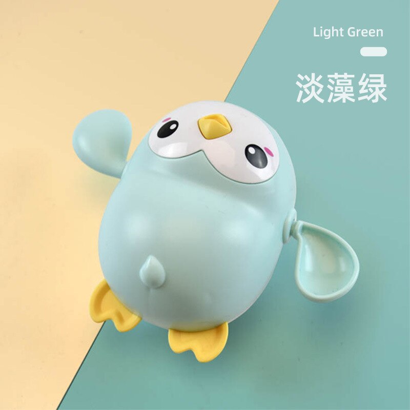 Wind up small crab bath toy animal cartoon bathroom small whale penguin clockwork water toy: Sky Blue