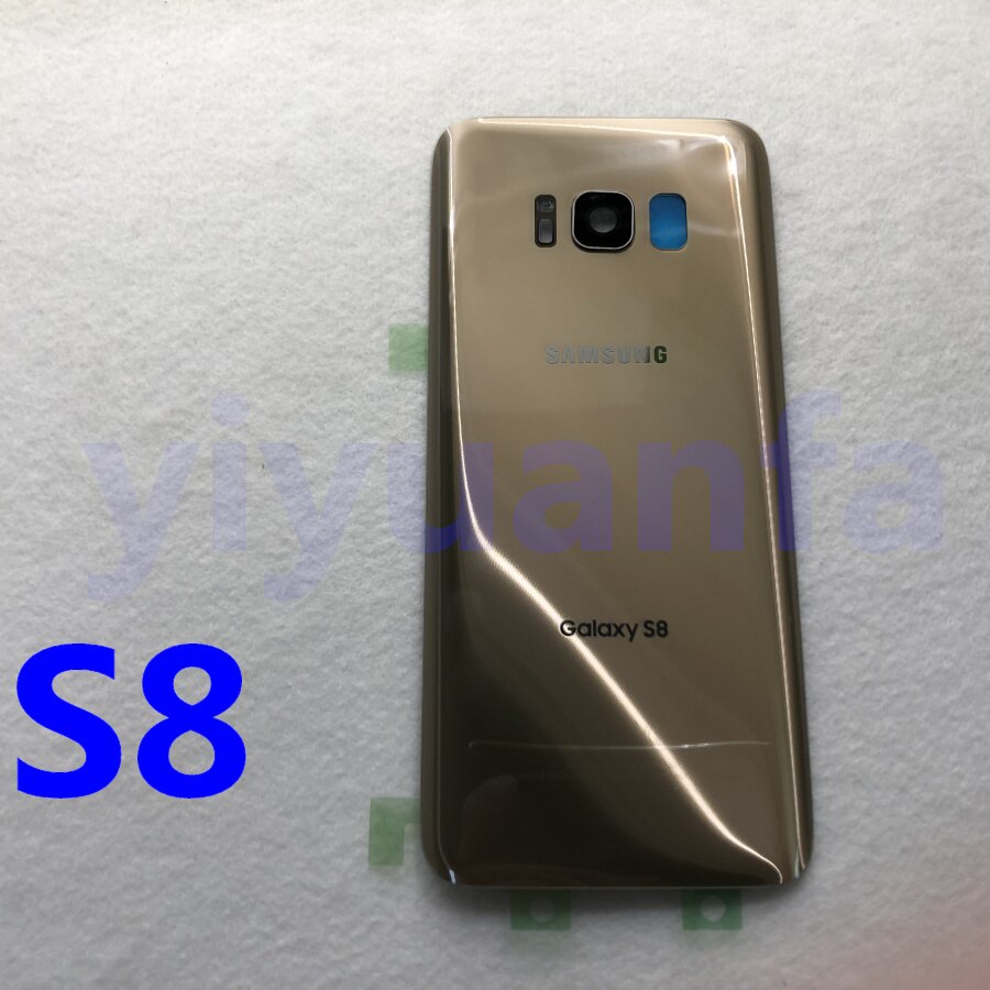 SAMSUNG Back Battery Cover For Samsung Galaxy S8 G950 SM-G950F G950FD S8 Plus S8+ G955 G955F G955FD Back Rear Glass Case: S8 Gold