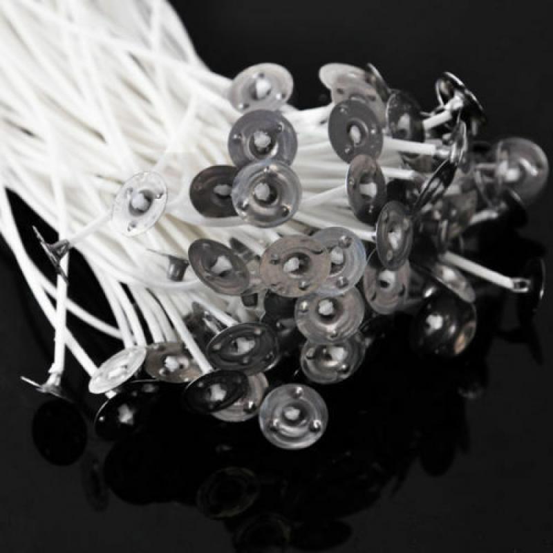 Mechas de algodón con núcleo de algodón puro, mechas preenceradas de cera sin humo, suministros para fiestas, 50-100 piezas, 2,5-20cm