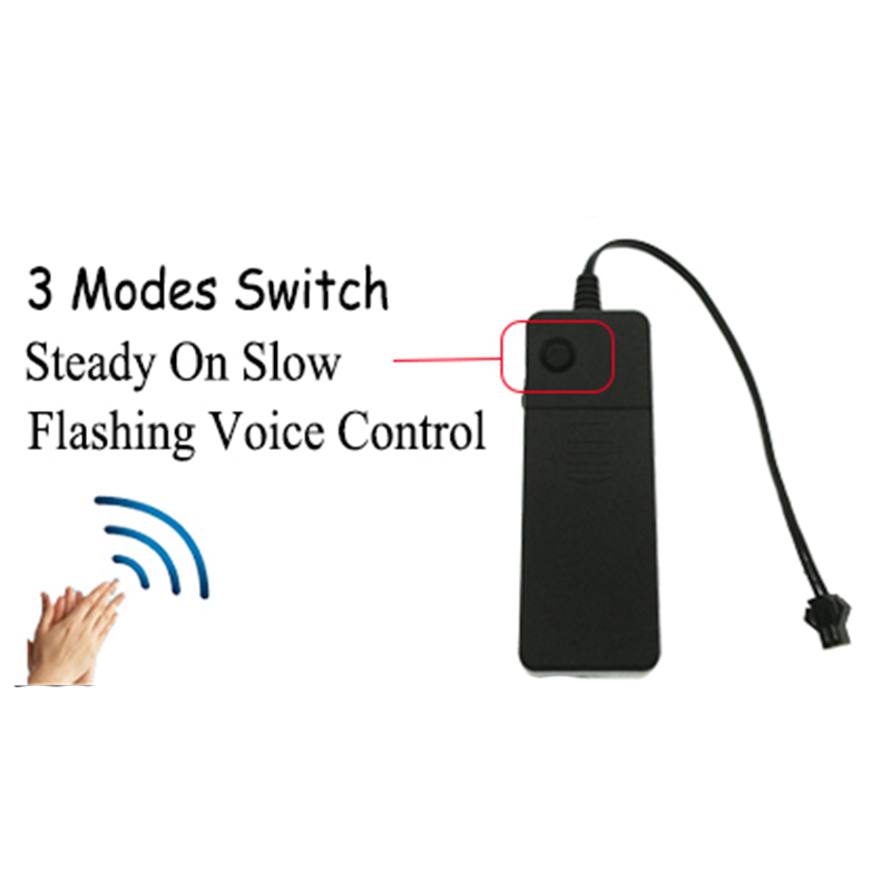 el wire controller inverter Drive Controller For 1-5M Neon Light Strip rope 12V/5V/3V transformer adapters: Voice controller