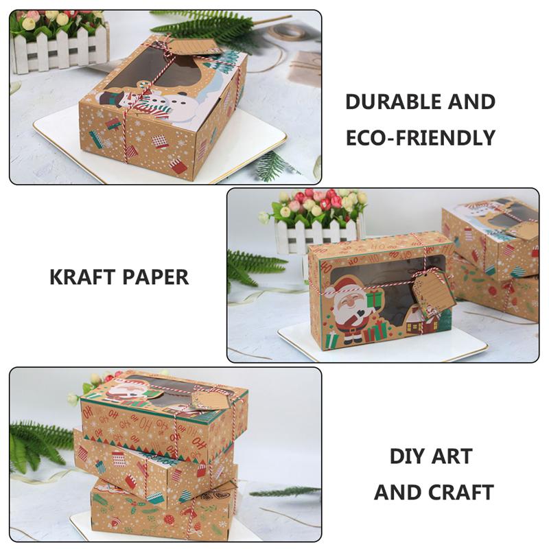 12 stk julekakebokser bærbare godteri bakeetui fest favoriserte holdere