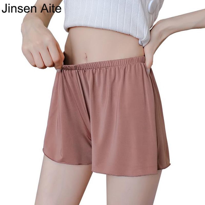 Jinsen Aite Plus Size Women Safety Short Pants Elasticity Waist Large Size Loose Casual Breathable Home Bottom Short Pants JS126