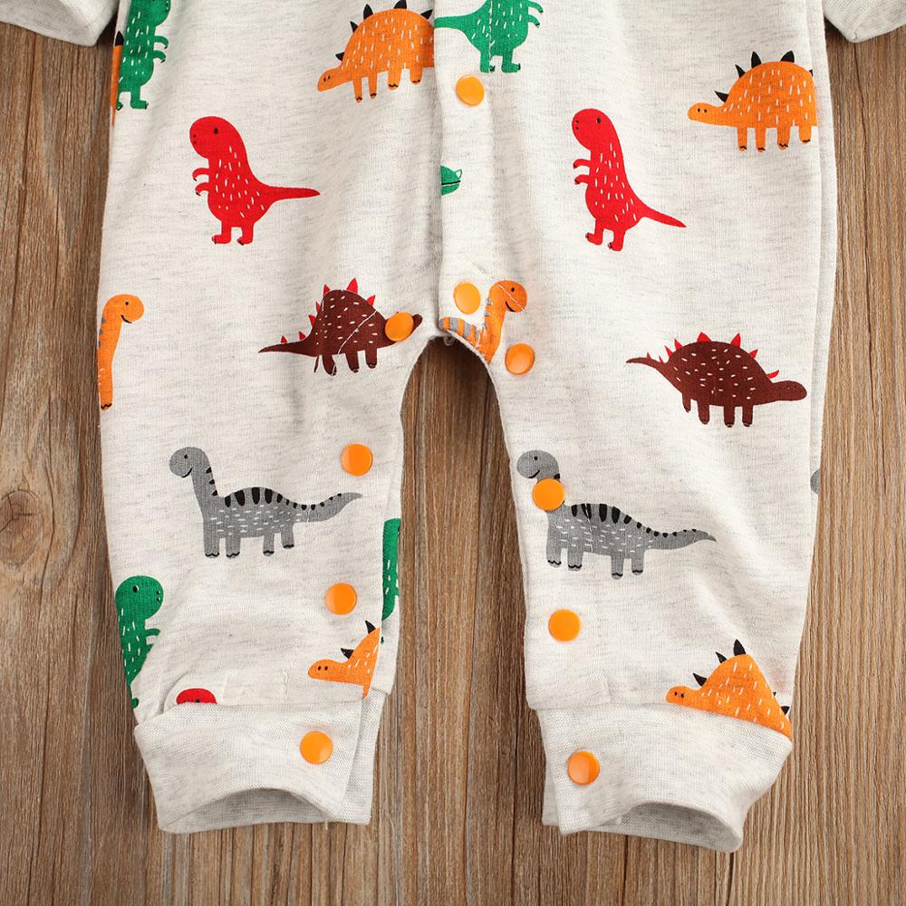 Pudcoco 0-24M Del bambino Del bambino Della Ragazza del Ragazzo Del Capretto corpo e Pagliaccetti Manicotto Lungo Dinosauro Arrampicata Tuta Del Pagliaccetto di Autunno con Cappuccio Vestiti