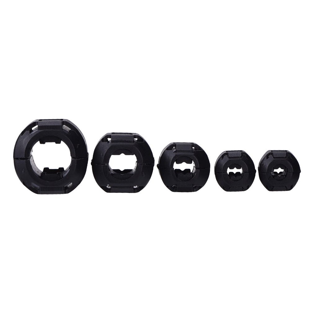 20 Pieces Clip-on Ferrite Ring Core RFI EMI Noise Suppressor Cable Clip for 3mm/ 5mm/ 7mm/ 9mm/ 13mm Diameter Cable, Black