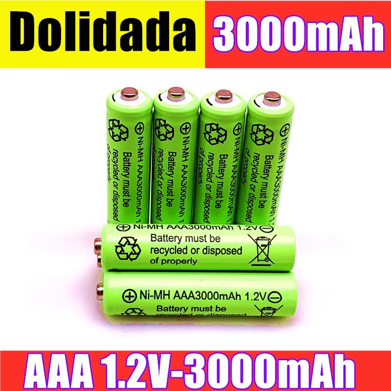 Aaa 3000Mah 3A 1.2V Ni-Mh Geel Oplaadbare Batterij Mobiele Voor MP3 Rc Speelgoed Led Zaklamp Zaklamp