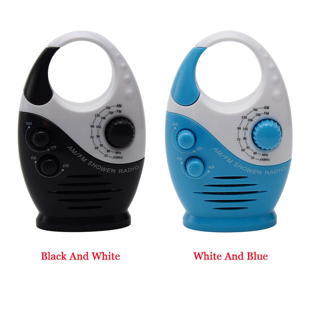 Top Handle Speaker AM FM Adjustable Volume Hanging Shower Radio Portable Bathroom Music Battery Powered Button Mini Waterproof