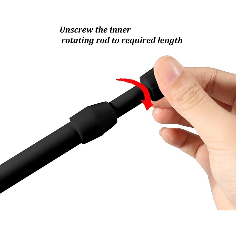 Small Tension Rods for Cabinets Cupboard Bars for RV Closets Refrigerator Spring Rods 11.8 to 19.6 Inches 6 Packs Black