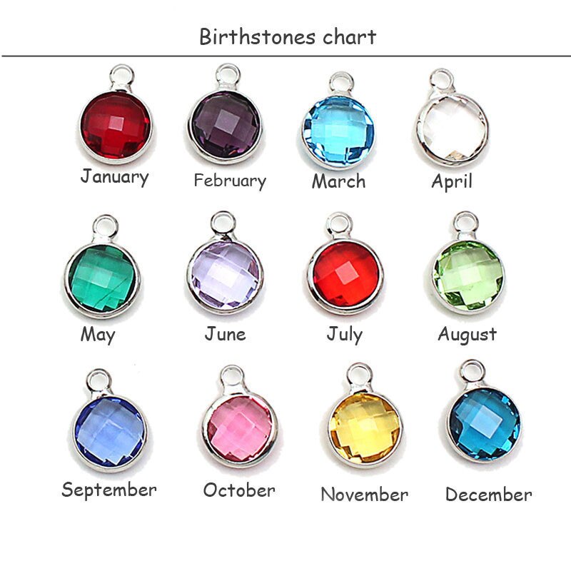 Stainless Steel Mom Bracelet Twelve-color Birthstone Can Be Pushed And Pulled Bracelet Charms for Jewelry For Family