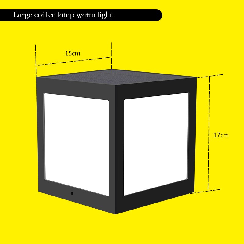 LED Solar Column Headlight Solar Powered Pillar Lamp Outdoor Waterproof Wall Light for Villa Courtyard Landscape Garden Decor: large warm white