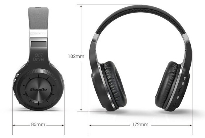 Originele Bluedio H + Bluetooth Stereo Draadloze hoofdtelefoon Super Bass Muziek Mp3 Speler Headset met Microfoon FM BT5.0 hoofdtelefoon