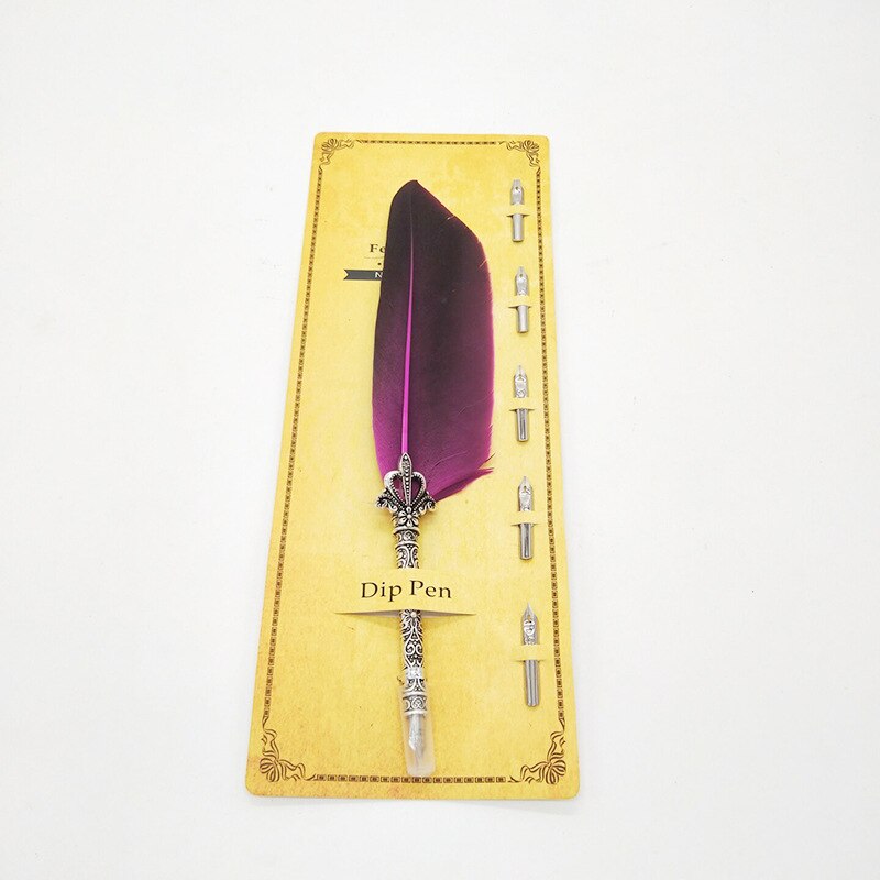 retro quill pen flower body round body dipped in water fountain pen paint set teacher and student: 6