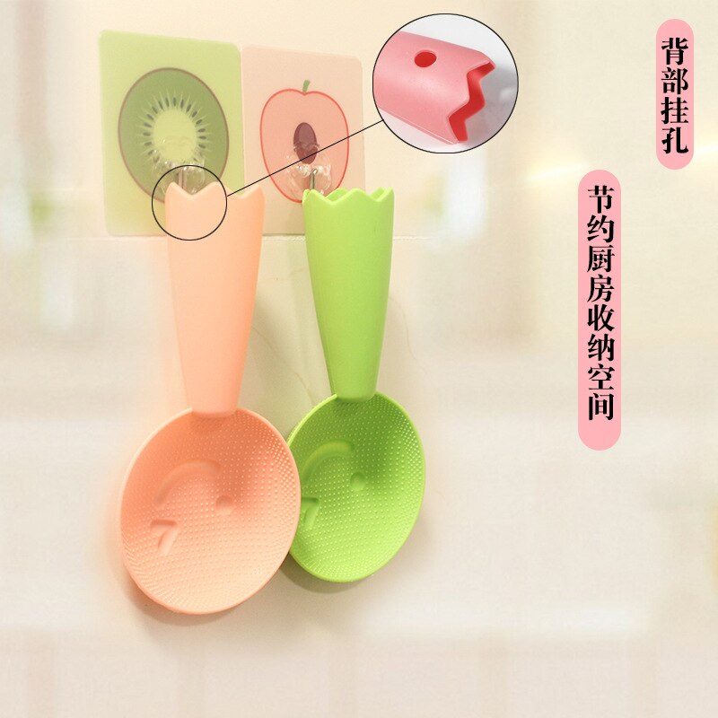 Household Rice Spoon Non-stick Rice Spoon Rice Cooker Spoon Can Stand Smiley Face Corn Fiber Rice Spoon Cute Kitchen