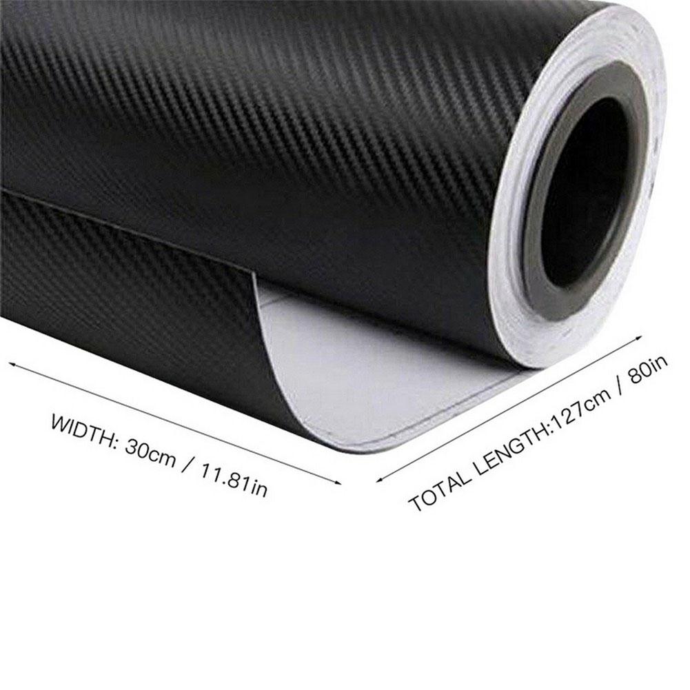 3D Car Sticker Black Carbon Fiber Vinyl Film Waterproof Car Styling Wrap Auto Vehicle Detailing Decals Car Interior Accessories