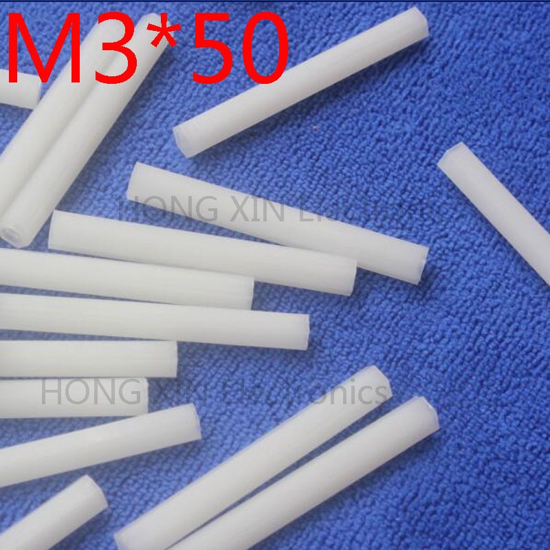 M3*50 50mm 1 pcs white nylon Hex Female-Female Standoff Spacer Threaded Hexagonal Spacer Standoff Spacer brand plastic screw