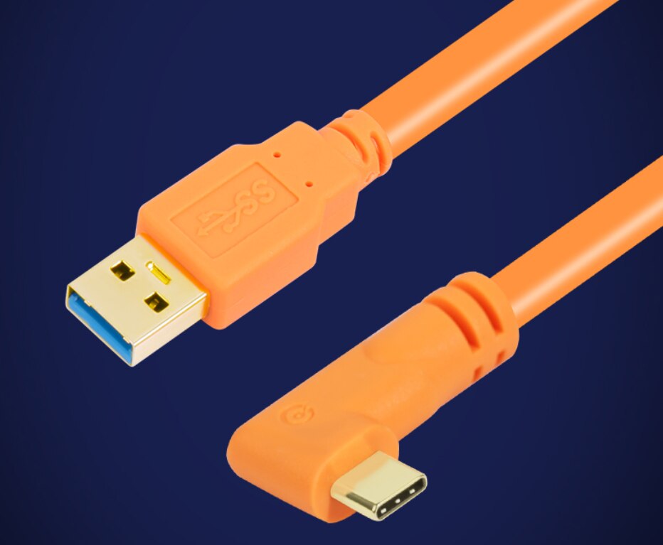 USB-C Cable - 3.1 Type C - 5Gbps Data Transfer - Angled Connector - for Huawei, Samsung - 3m, 5m, 8m, 10m