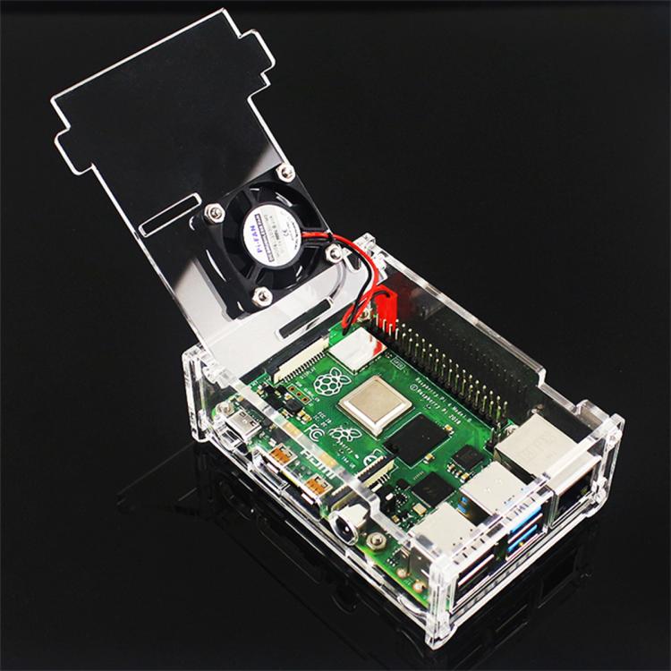 Raspberry Pi 3 3B+ 3B Model B Case 512 Rev3 RPI3 Box Case Shell Acrylic Latest Box + 2 heat sinks +fan