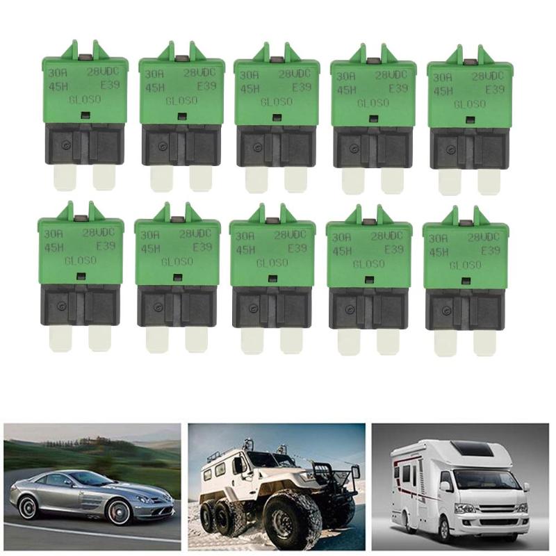VODOOL DC28V 5A/7.5A/10A/20A/25A/30A Manual Reset Fuse Adapter ATC Circuit Breaker Blade Fuse For Car Truck Boat Marine Vehicle