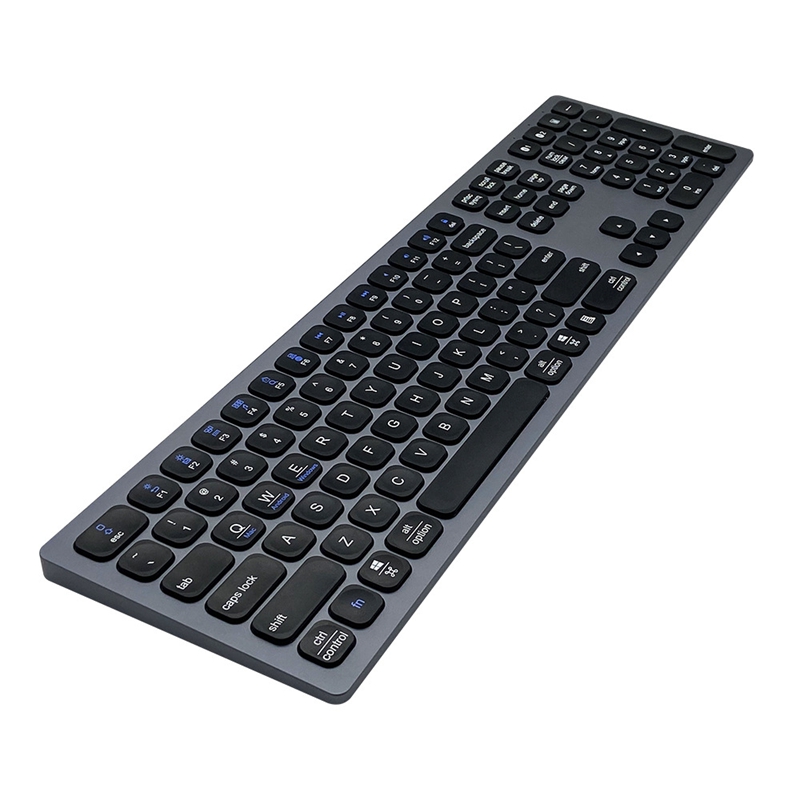 Bluetooth Keyboard, Aluminum Alloy Dual-Channel Wireless Keyboard for Phones, Tablets, Desktop Computers