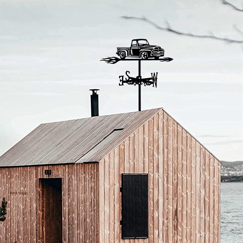 Pickup Trucks Weer Vaan Auto Retro Oriëntatie Indicator Windwijzer Meten Weathercock Voor Dak Mount